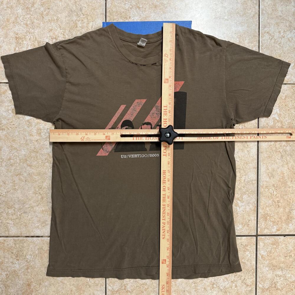 Vintage U2 Vertigo Tour 2005 Brown‎ American Apparel Band T Shirt XL - Picture 6 of 7